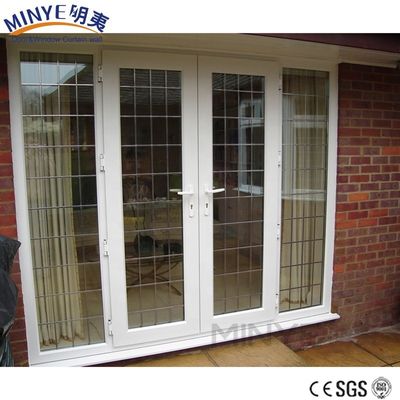 Ventanas corredizas de vidrio templado de PVC/PVC con parrillas decorativas y función a prueba de viento
