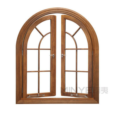 Color de perfil personalizado Cuadro de aleación de aluminio Ventanas curvas con diseño redondo superior
