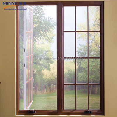 Color de perfil personalizado Cuadro de aleación de aluminio Ventanas curvas con diseño redondo superior