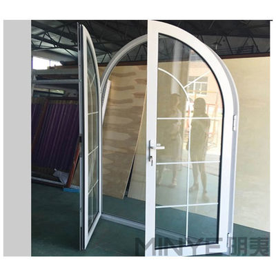 Revestimiento de potencia de la parte superior redonda francesa Arcada exterior patio Casement Puertas de vidrio en cualquier color