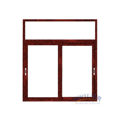 Hoteles a prueba de impacto de huracanes 2 pistas de PVC de doble acristalamiento ventanas correderas de color madera