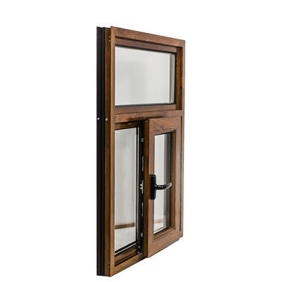 Hoteles a prueba de impacto de huracanes 2 pistas de PVC de doble acristalamiento ventanas correderas de color madera