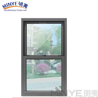 Perfil de aluminio sin rotura térmica Aluminio americano de ventana doble colgada deslizante hacia arriba y hacia abajo