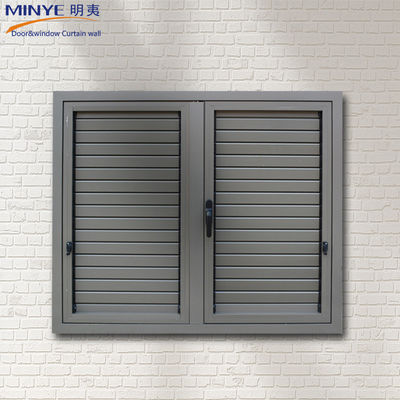 Ventana de aluminio de carcasa de rendimiento duradero de apertura vertical con persiana de mango