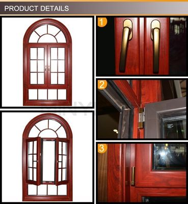 Ventana de vidrio de arco de diseño europeo de aluminio ventanas redondas para estilo de vida chino