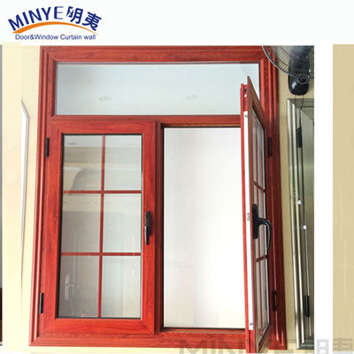 Ventana de vidrio doble de aluminio con diseños de parrilla