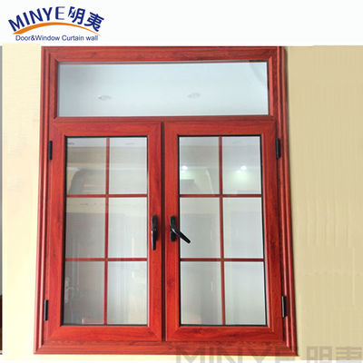 Ventana de vidrio doble de aluminio con diseños de parrilla