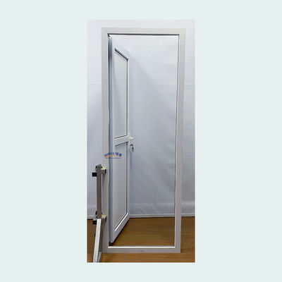 Puerta de doble vidrio templado de estilo francés con bisagra vertical de UPVC para puertas de enchufe de PVC