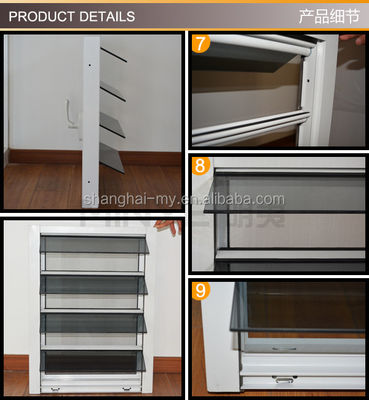 Cortinas de vidrio de aluminio de color personalizado con pantalla de mosca y material principal de aluminio