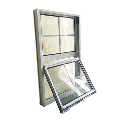 Ventana deslizante vertical manual de UPVC con vidrio templado y malla de pantalla de fibra de vidrio