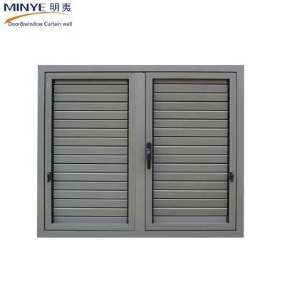 Diseño moderno de aluminio vertical manija de alfiler manija de manivela persiana ventanas a prueba de huracanes