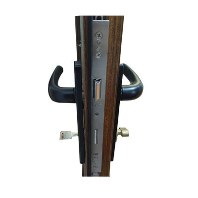 Puerta de persiana de vidrio de aluminio de diseño de grano de madera para interiores y certificación CE ISO9001