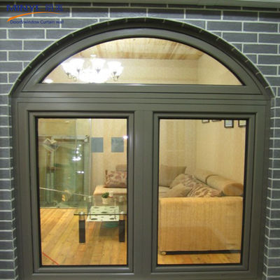 Ventana de aluminio de la iglesia con parrilla de ventanas altas y diseño de oscilación de vidrio doble templado