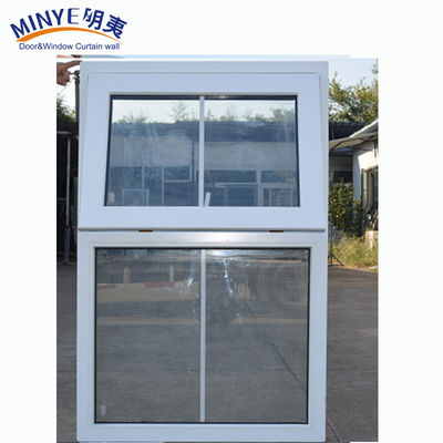 Marco de UPVC y estilo de diseño moderno Ventana de toldo de vidrio doble templado en color blanco