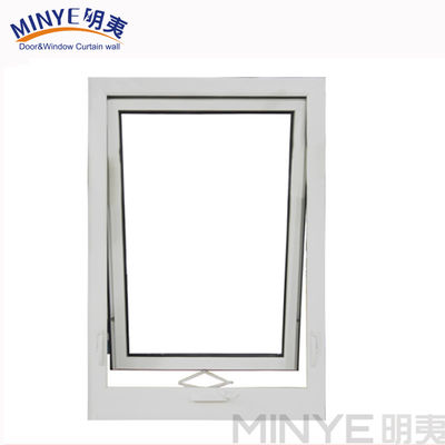 Marco de UPVC y estilo de diseño moderno Ventana de toldo de vidrio doble templado en color blanco