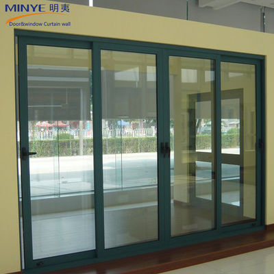 Puertas corredizas de aluminio de superficie terminada para el estilo de América Interior de vidrio insonorizado