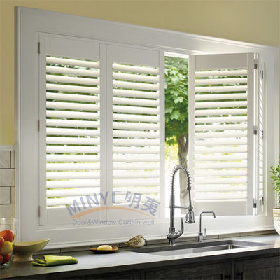 Ventana de persiana de revestimiento de PVC de pantalla de fibra de vidrio contra mosquitos con hardware chino superior