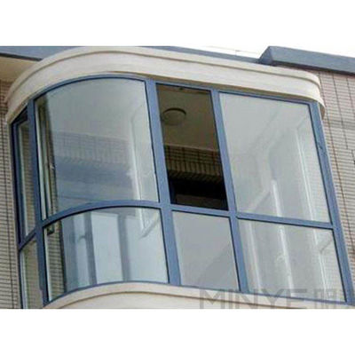 Diseño de ventanas de esquina de balcón de aluminio con apertura horizontal y marco de vidrio templado