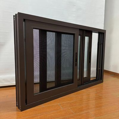 Ventana corredera de aluminio resistente al agua de ahorro de energía con vigas de seguridad y diseño de rejilla
