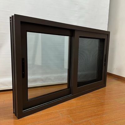 Ventana corredera de aluminio resistente al agua de ahorro de energía con vigas de seguridad y diseño de rejilla