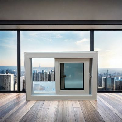 Ventana corredera de PVC de color negro exterior blanco interior para un rendimiento a prueba de viento