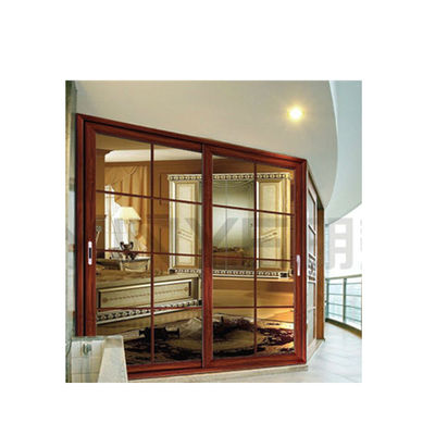 Color de perfil personalizado Puerta corredera de patio gris oscuro para diseño exterior de vidrio grande