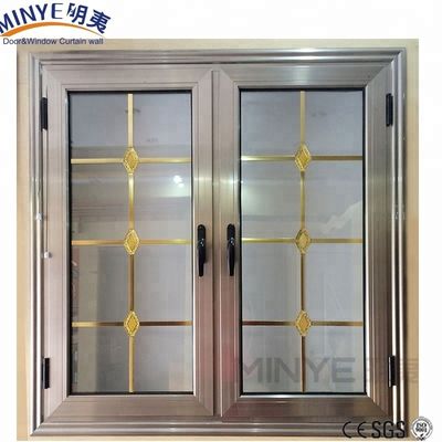 Ventanas de aluminio de doble paneo de patio con vidrio de doble vidrio de estilo americano