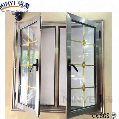 Ventanas de aluminio de doble paneo de patio con vidrio de doble vidrio de estilo americano