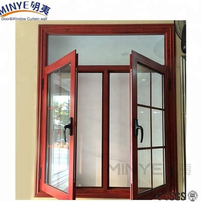 Ventanas de aluminio de doble paneo de patio con vidrio de doble vidrio de estilo americano