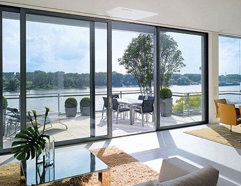 Puerta corredera de vidrio de PVC impermeable al agua y al viento para puerta corredera de UPVC de estilo abierto