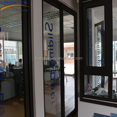 Puerta corredera de perfil de aluminio de la serie GOS-S T110 para sala de conferencias espesor del perfil 2.0 mm