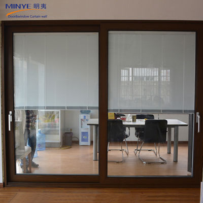 Tamaño personalizado Puerta corredera de aluminio y ventanas con persianas incorporadas al estilo francés