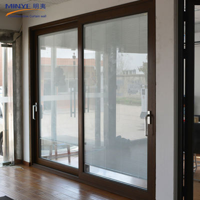Tamaño personalizado Puerta corredera de aluminio y ventanas con persianas incorporadas al estilo francés