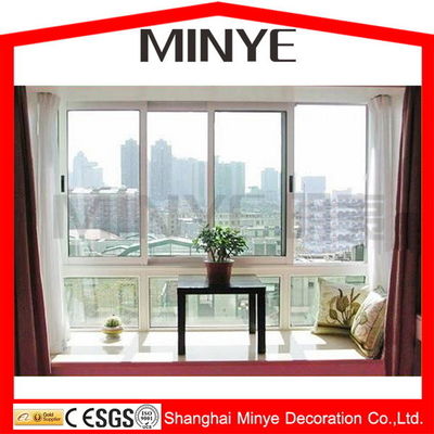 Ventanas corredizas de aluminio de vidrio doble templado con buen sellado y recubrimiento en polvo