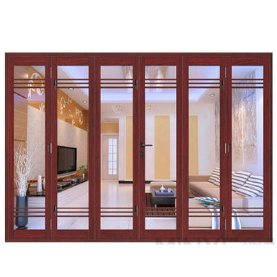 Aislamiento acústico de puertas plegables de aluminio de 30-40DB Diseño para el exterior de la casa de las rejillas