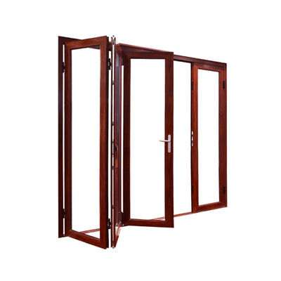 Aislamiento acústico de puertas plegables de aluminio de 30-40DB Diseño para el exterior de la casa de las rejillas