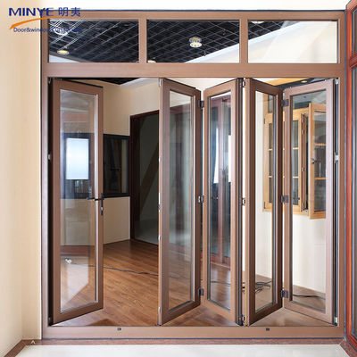 Hoteles Diseño moderno Armario de aluminio Acordeón de vidrio Puertas dobles con bisagras plegables