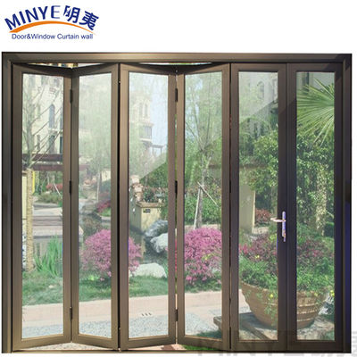 Hoteles Diseño moderno Armario de aluminio Acordeón de vidrio Puertas dobles con bisagras plegables