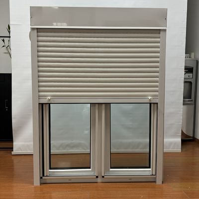Ventana de revestimiento de PVC de pantalla plegable con mosquiteros de fibra de vidrio y persianas rodantes