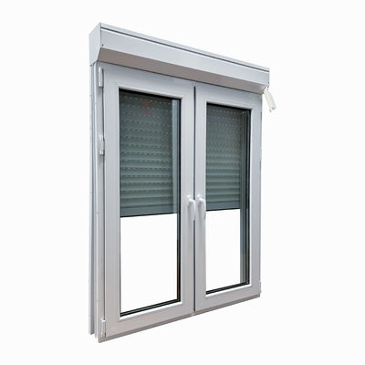 Ventana de PVC de perfil fijo deslizante personalizada con función de aislamiento térmico y persiana