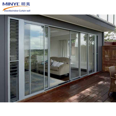 Material principal Interior de aleación de aluminio Puertas correderas de seguridad personalizadas con pantalla de mosca