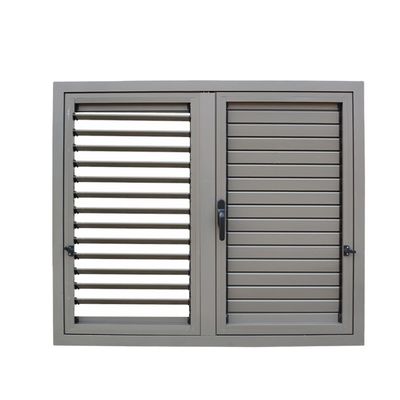 Ventana de plantación de perfil de aluminio de vidrio doble templado con espesor de perfil de 1,4 mm