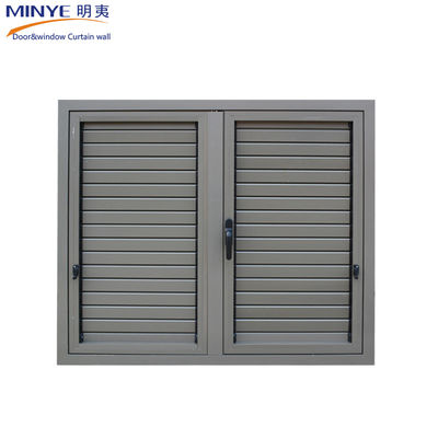 Ventana de plantación de perfil de aluminio de vidrio doble templado con espesor de perfil de 1,4 mm