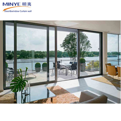 Puertas correderas de doble cristal templado para balcones con revestimiento en polvo/perfil anodizado