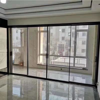 2.0mm espesor del perfil de vidrio de aluminio moderno ventanas correderas y puertas para el interior