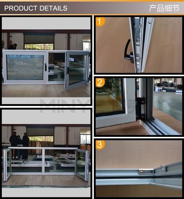 Ventanas de Shanghai de aluminio doble colgado con patrón de apertura vertical y OEM bienvenido