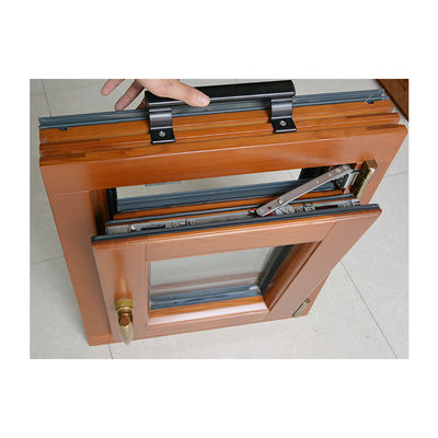 Villa de apertura vertical de aluminio de la cadena Winder Ventana colgada superior con y revelar la madera