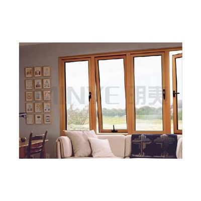 Villa de apertura vertical de aluminio de la cadena Winder Ventana colgada superior con y revelar la madera