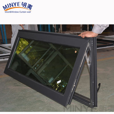 Ventana suspendida de aleación de aluminio con malla de pantalla de fibra de vidrio y vidrio doble templado