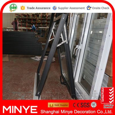 Ventana suspendida de aleación de aluminio con malla de pantalla de fibra de vidrio y vidrio doble templado